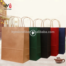 Hot selling custom logo printing recycle kraft paper shopping bag